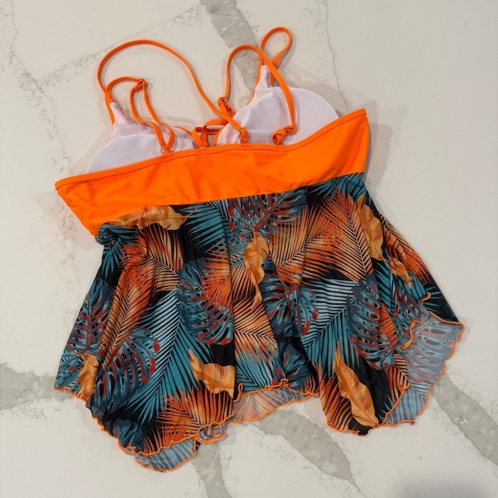 SHEIN Swim Curve Tropical Strappy Tankini & Shorts Bathing Suit Set Women’s 4XL - Picture 5 of 11